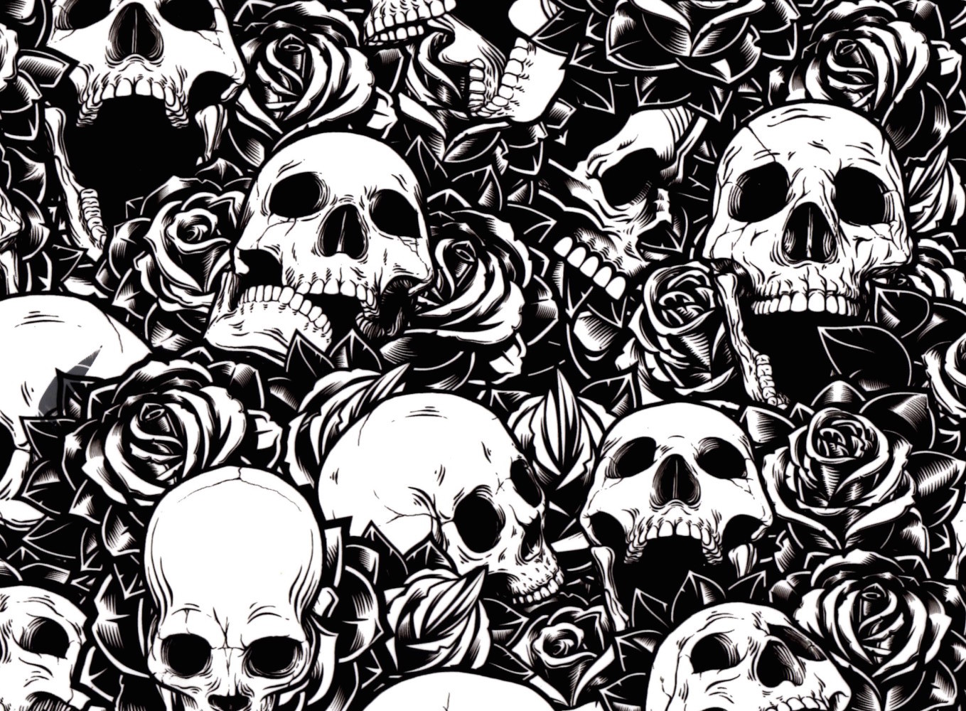 Skull and Rose Nail Art Designs - wide 9